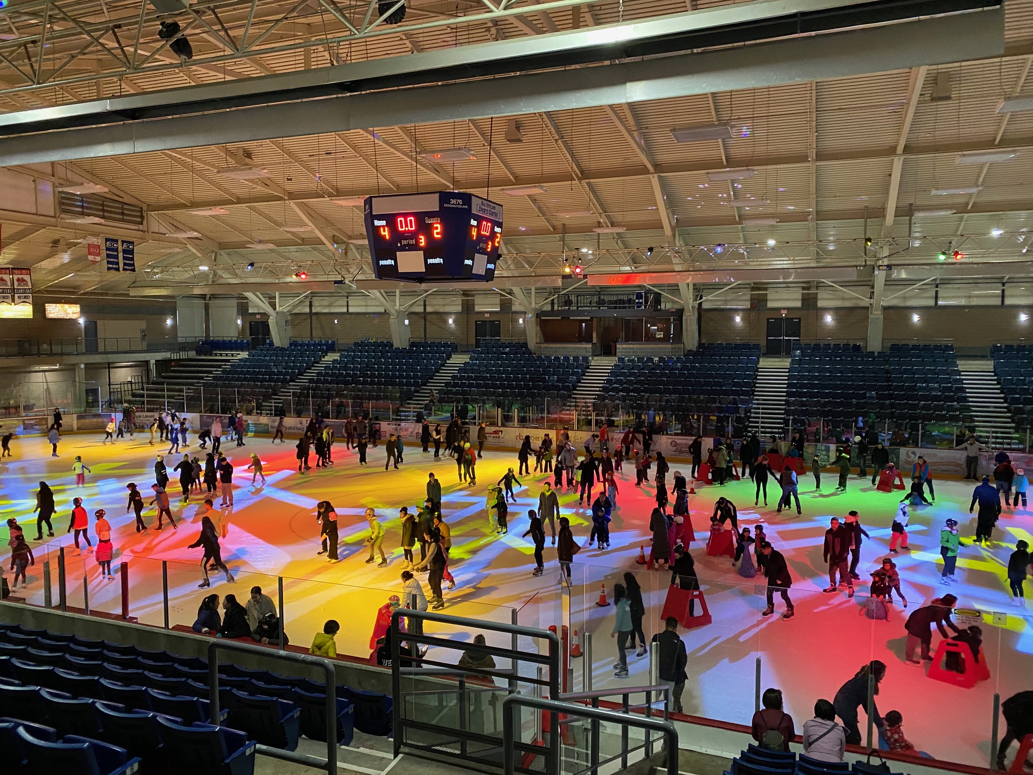 Full lighting installation overview at Bill Copeland Arena Burnaby