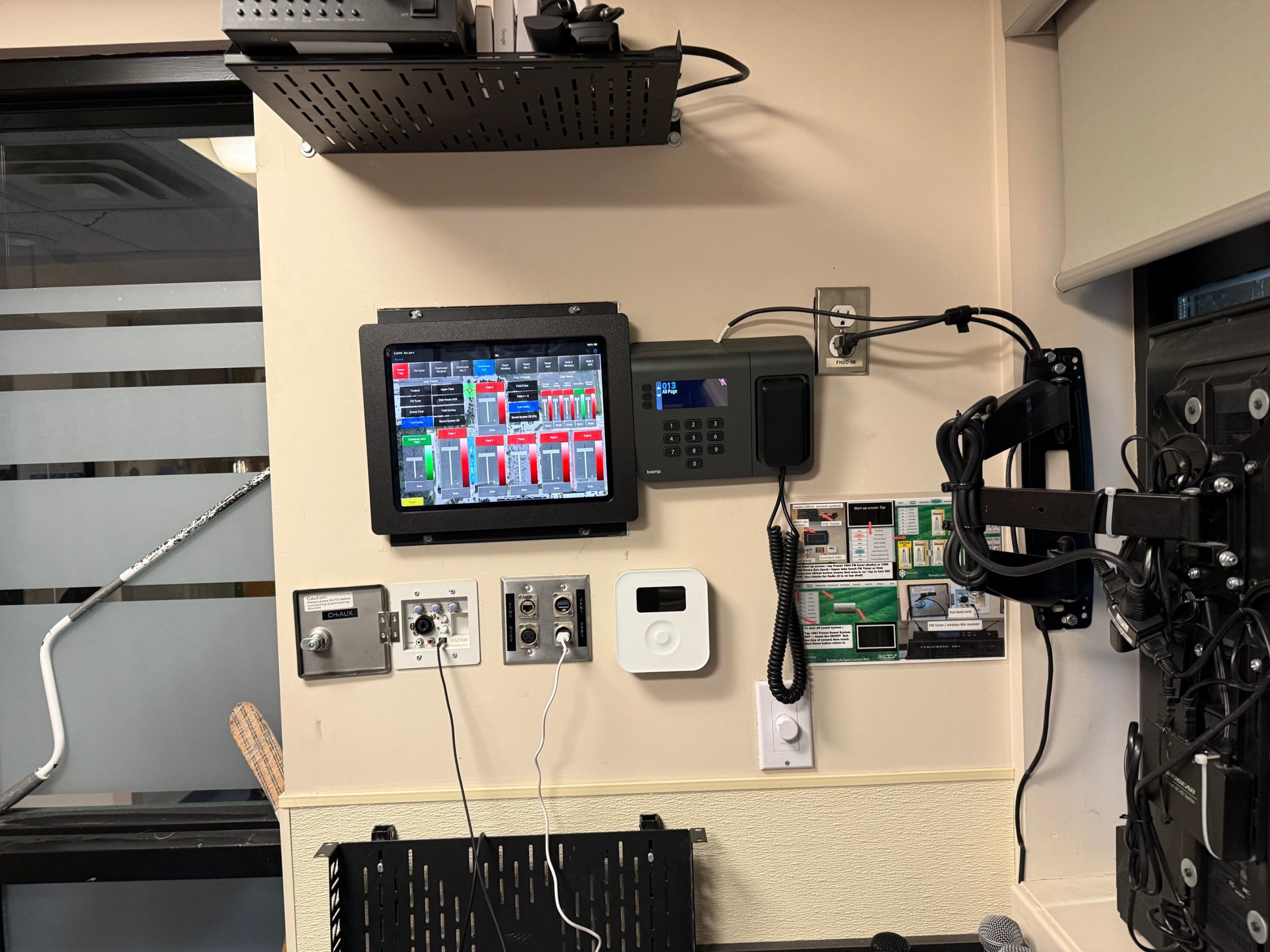 Field-level audio installation at Burnaby Lake Sports Complex Burnaby