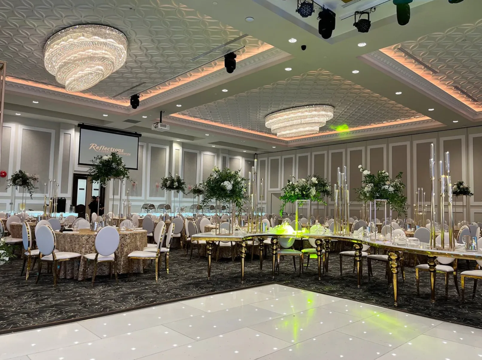 Reflections Banquet Hall AV installation