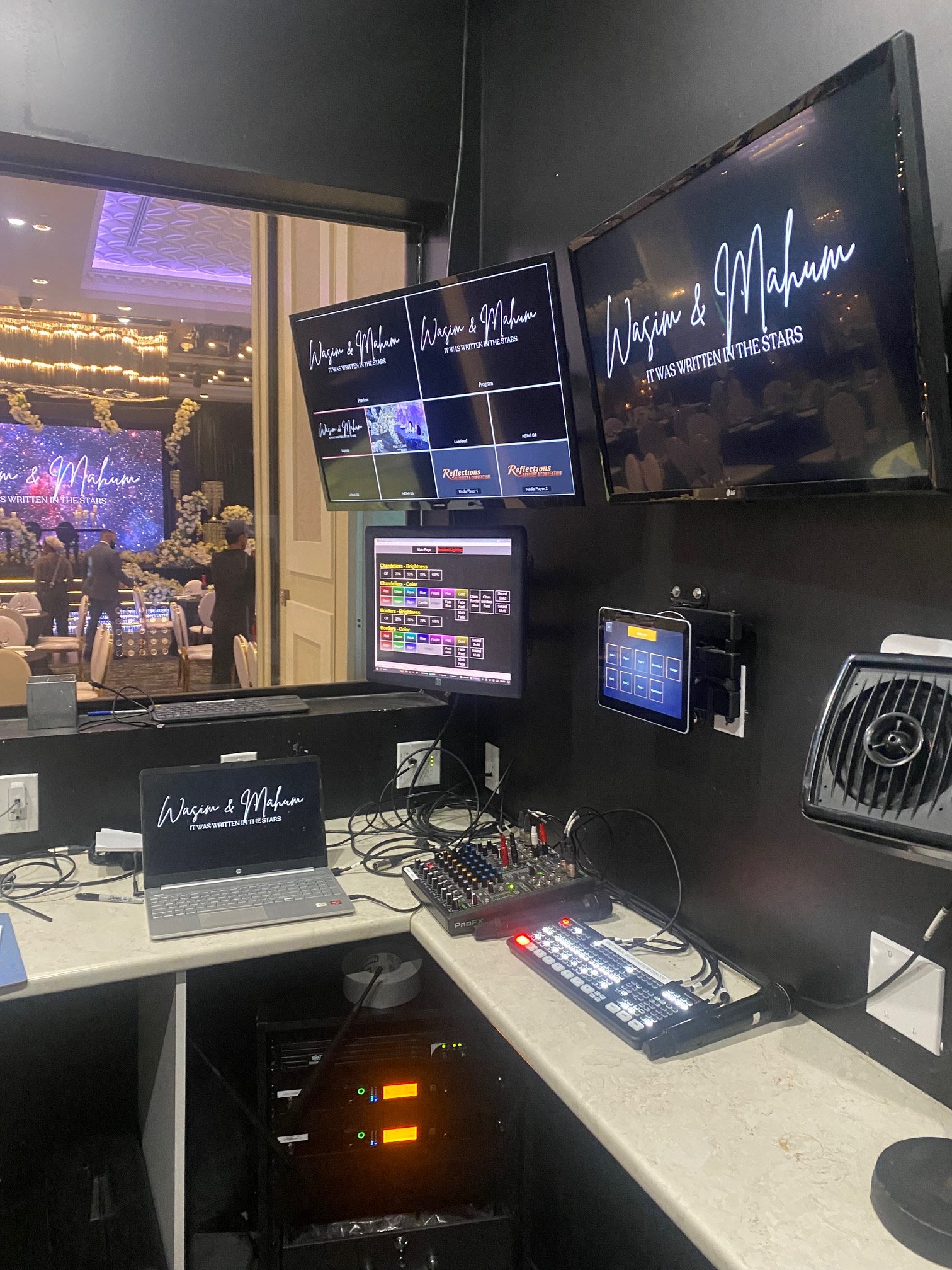 LG commercial displays and video distribution at Reflections Banquet Hall