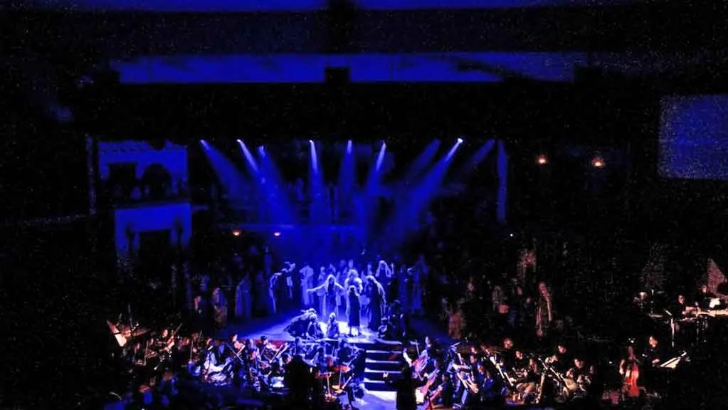 Line array speaker installation at Willingdon Church sanctuary